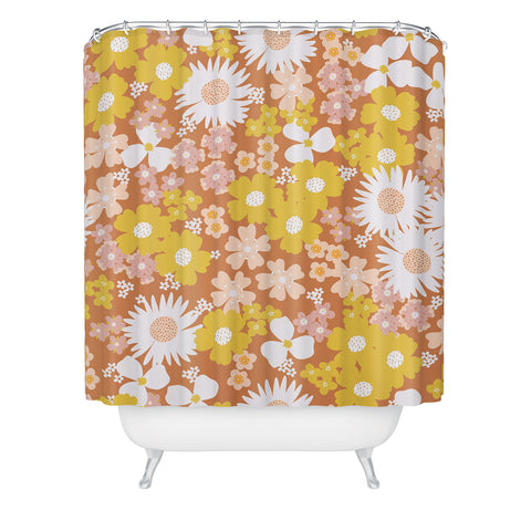 Alice Rebecca Potter Wildflower Retro Ditsy Flower Shower Curtain