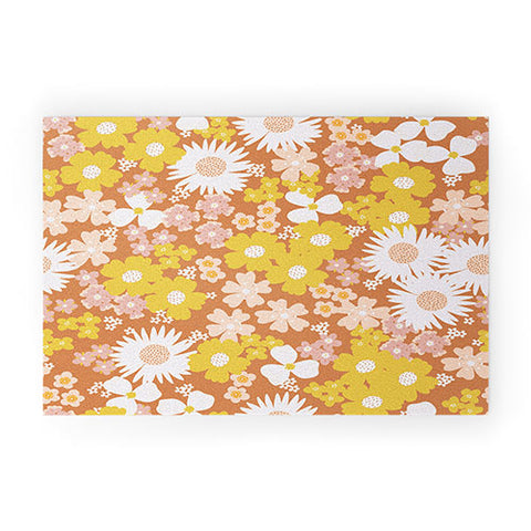 Alice Rebecca Potter Wildflower Retro Ditsy Flower Welcome Mat