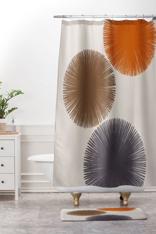 Alisa Galitsyna Abstract Circles III Shower Curtain And Mat