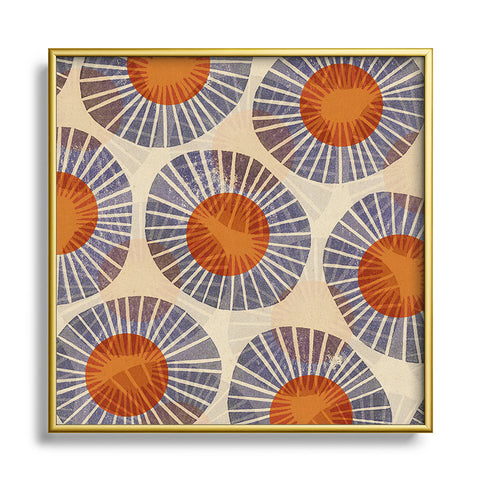 Alisa Galitsyna Abstract Linocut Pattern 2 Square Metal Framed Art Print