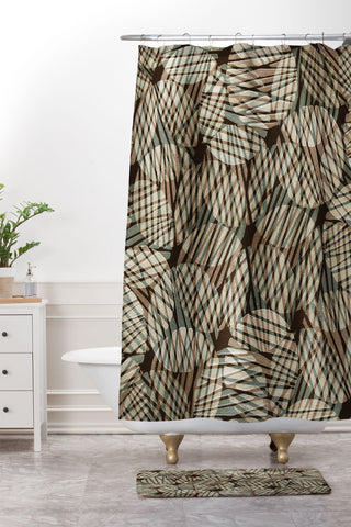 Alisa Galitsyna Abstract Linocut Pattern 5 Shower Curtain And Mat