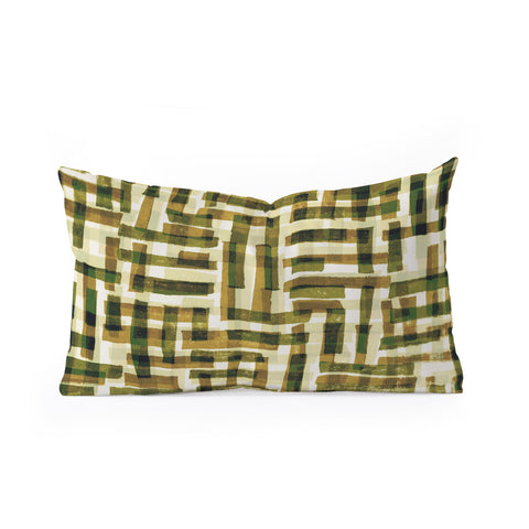 Alisa Galitsyna Abstract Linocut Pattern 6 Oblong Throw Pillow
