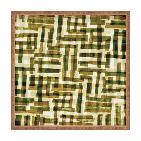 Alisa Galitsyna Abstract Linocut Pattern 6 Square Tray