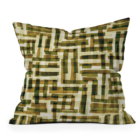 Alisa Galitsyna Abstract Linocut Pattern 6 Throw Pillow