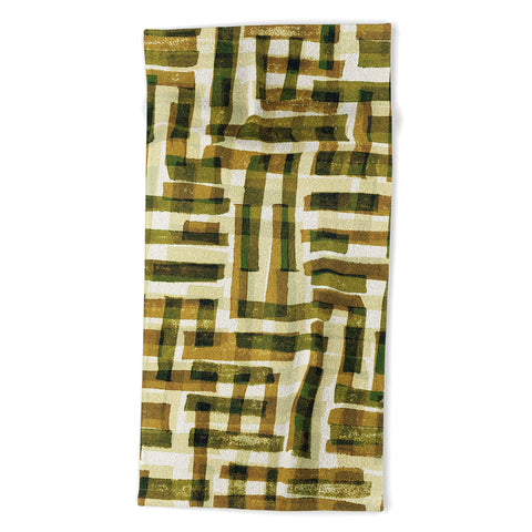 Alisa Galitsyna Abstract Linocut Pattern 6 Beach Towel