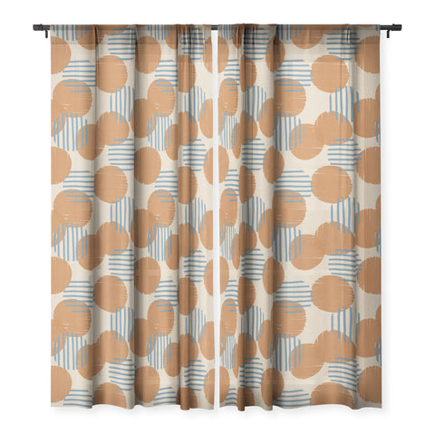 Alisa Galitsyna Abstract Pattern Orange Blue Sheer Window Curtain