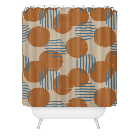 Alisa Galitsyna Abstract Pattern Orange Blue Shower Curtain