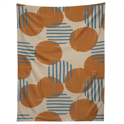 Alisa Galitsyna Abstract Pattern Orange Blue Tapestry