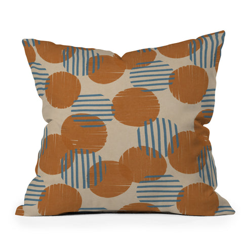 Alisa Galitsyna Abstract Pattern Orange Blue Throw Pillow