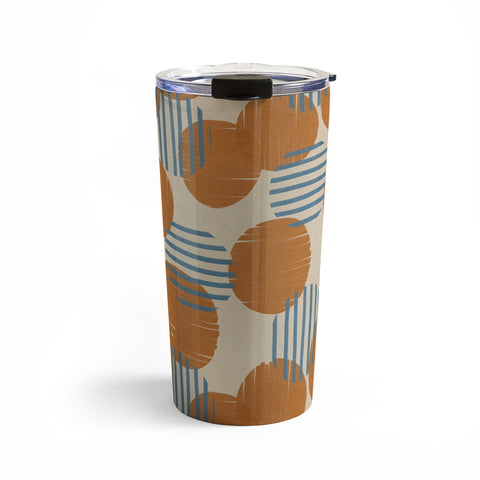Alisa Galitsyna Abstract Pattern Orange Blue Travel Mug