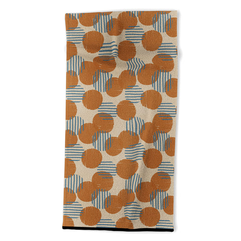 Alisa Galitsyna Abstract Pattern Orange Blue Beach Towel