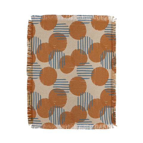 Alisa Galitsyna Abstract Pattern Orange Blue Throw Blanket