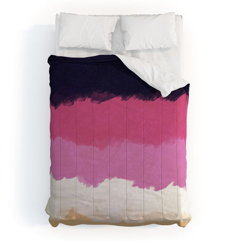 Alisa Galitsyna Abstract Sunset Sky Blush Comforter