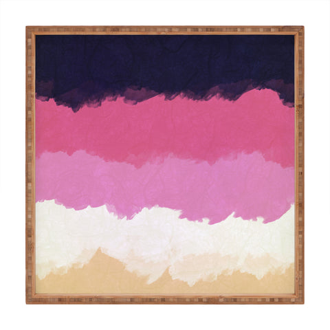 Alisa Galitsyna Abstract Sunset Sky Blush Square Tray