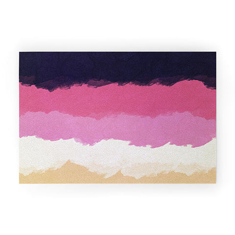 Alisa Galitsyna Abstract Sunset Sky Blush Welcome Mat