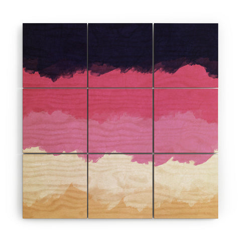 Alisa Galitsyna Abstract Sunset Sky Blush Wood Wall Mural