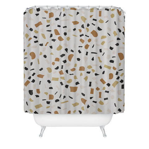 Alisa Galitsyna Beige Terrazzo Shower Curtain