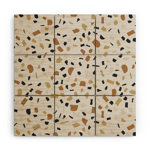Alisa Galitsyna Beige Terrazzo Wood Wall Mural