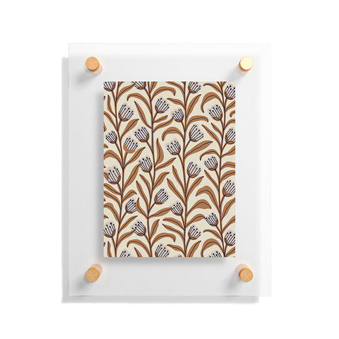Alisa Galitsyna Bellflower Pattern Brown Ivory Floating Acrylic Print