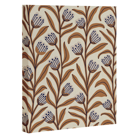 Alisa Galitsyna Bellflower Pattern Brown Ivory Art Canvas