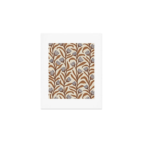 Alisa Galitsyna Bellflower Pattern Brown Ivory Art Print