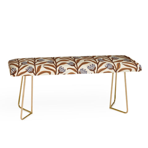 Alisa Galitsyna Bellflower Pattern Brown Ivory Bench