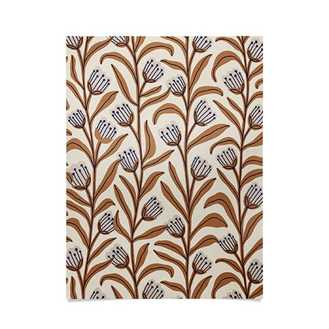 Alisa Galitsyna Bellflower Pattern Brown Ivory Poster