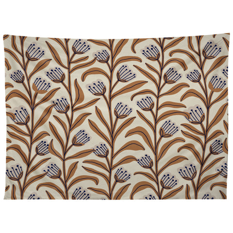 Alisa Galitsyna Bellflower Pattern Brown Ivory Tapestry