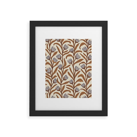 Alisa Galitsyna Bellflower Pattern Brown Ivory Framed Art Print