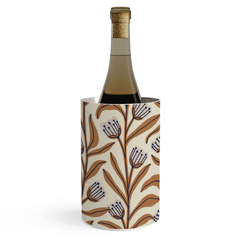 Alisa Galitsyna Bellflower Pattern Brown Ivory Wine Chiller