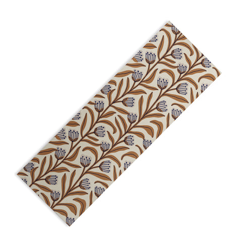 Alisa Galitsyna Bellflower Pattern Brown Ivory Yoga Mat