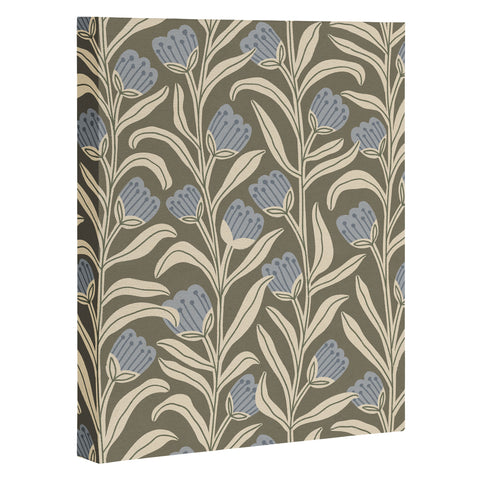 Alisa Galitsyna Bellflower Pattern Cream Olive Art Canvas