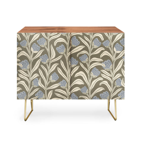 Alisa Galitsyna Bellflower Pattern Cream Olive Credenza