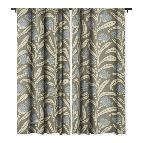 Alisa Galitsyna Bellflower Pattern Cream Olive Blackout Non Repeat