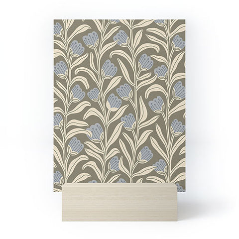 Alisa Galitsyna Bellflower Pattern Cream Olive Mini Art Print