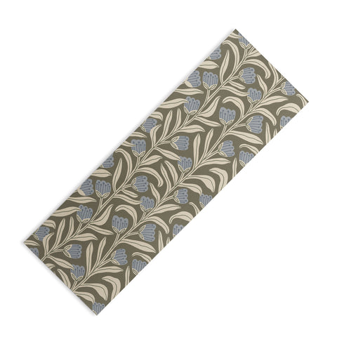 Alisa Galitsyna Bellflower Pattern Cream Olive Yoga Mat