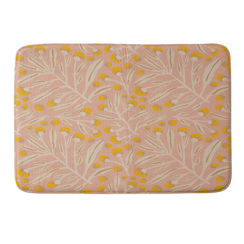 Alisa Galitsyna Berries Peach Yellow Memory Foam Bath Mat
