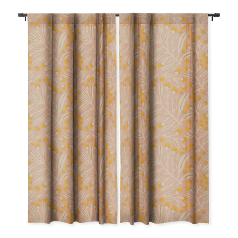 Alisa Galitsyna Berries Peach Yellow Blackout Window Curtain