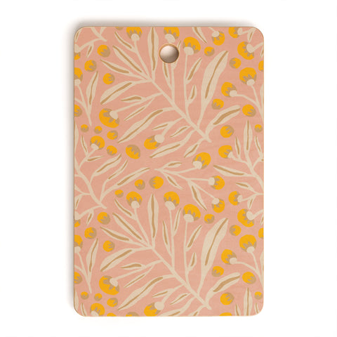 Alisa Galitsyna Berries Peach Yellow Cutting Board Rectangle