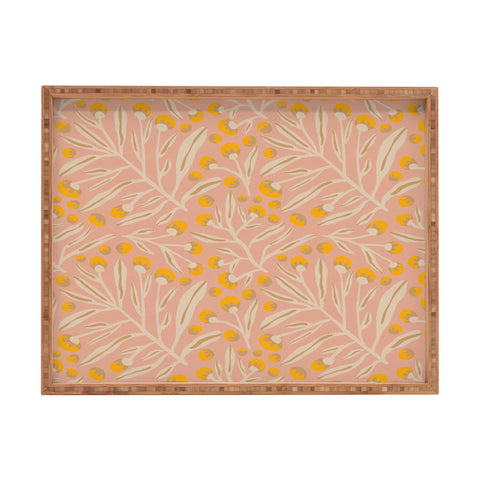 Alisa Galitsyna Berries Peach Yellow Rectangular Tray