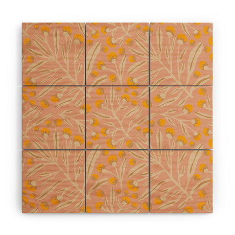 Alisa Galitsyna Berries Peach Yellow Wood Wall Mural