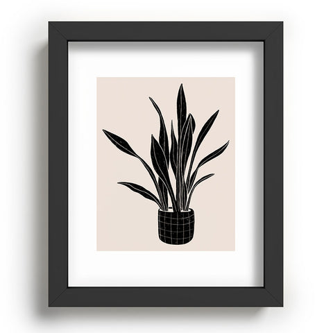Alisa Galitsyna Black and White Snake Plant Recessed Framing Rectangle