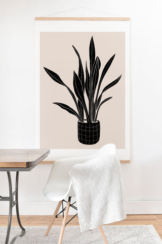 Alisa Galitsyna Black and White Snake Plant Art Print And Hanger