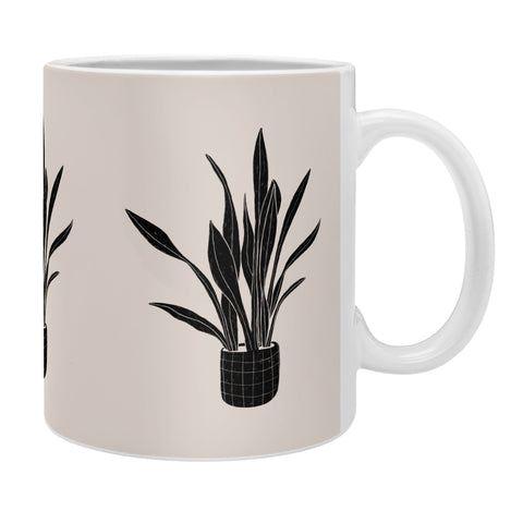 Alisa Galitsyna Black and White Snake Plant Coffee Mug
