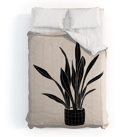 Alisa Galitsyna Black and White Snake Plant Comforter