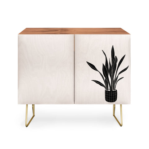 Alisa Galitsyna Black and White Snake Plant Credenza