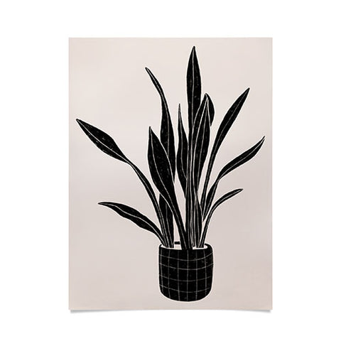 Alisa Galitsyna Black and White Snake Plant Poster