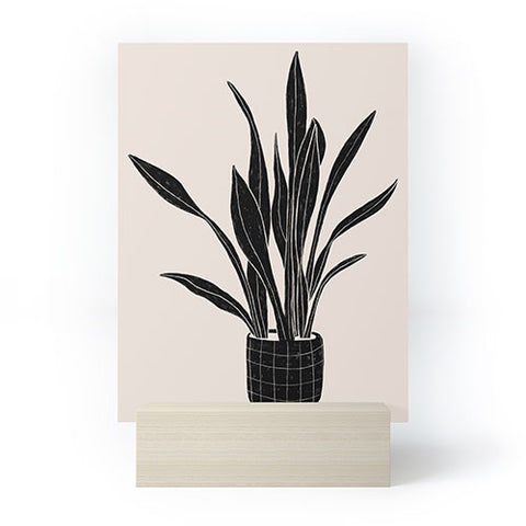 Alisa Galitsyna Black and White Snake Plant Mini Art Print