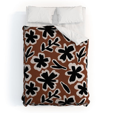 Alisa Galitsyna Black Florals 2 Comforter