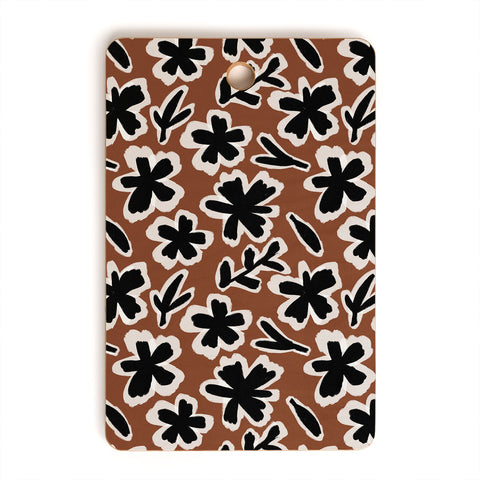 Alisa Galitsyna Black Florals 2 Cutting Board Rectangle